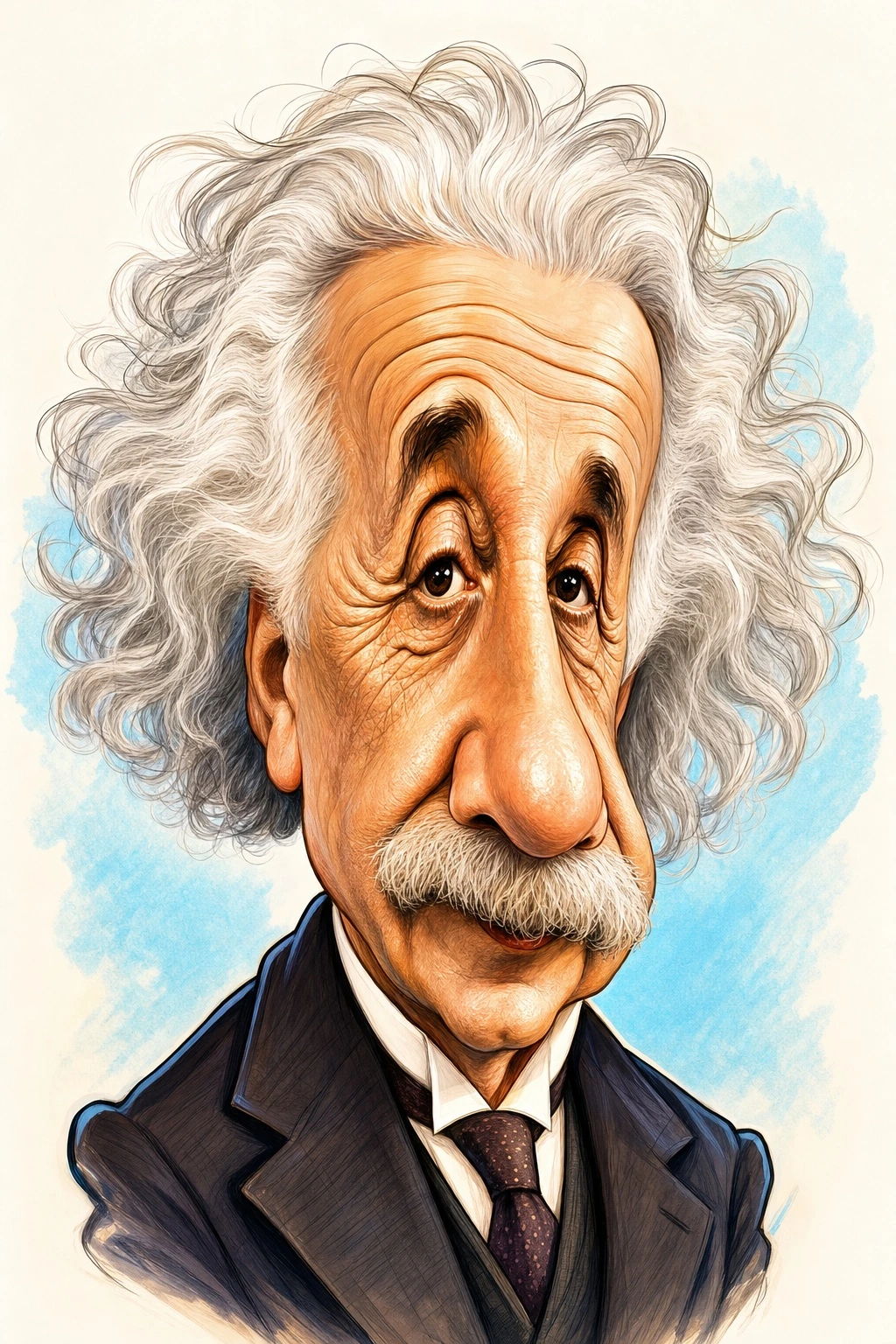 Artystyczna karykatura Alberta Einsteina